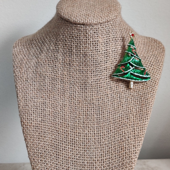 Vintage Christmas Tree Brooch Signed Beatrix - Picture 4 of 10